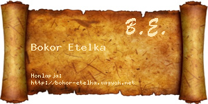 Bokor Etelka névjegykártya